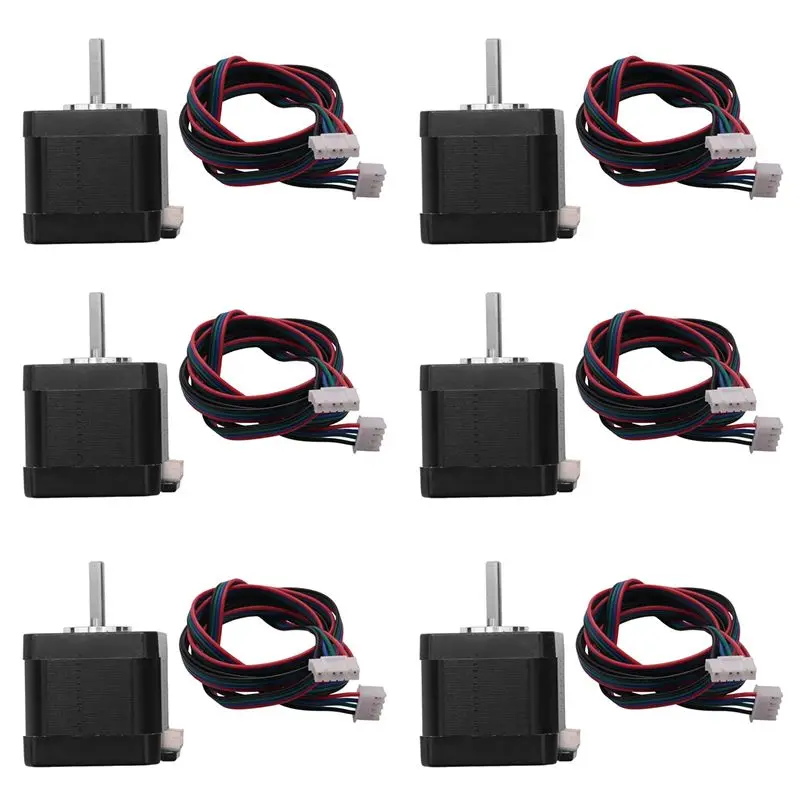 ABJN-6X 3D Printer Motors, Nema 17 Stepper Motor,40Mm High Torque Bipolar Dc Step Motor Kit, For 3D Printer Engraving