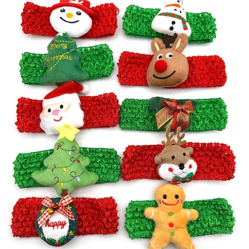 30/50pcs Large Dog Bowties Snowman Christmas Tree Deer Style Dog Collar Small Middle Large Dog Pet Supplies Dog Accessoreis Bows