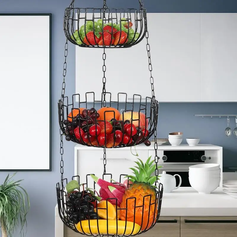 

Vegetable Baskets For Kitchen Fruit Holder Vegetable Basket Snack Organizer Vegetable Storage Metal Basket For Kitchens Dining