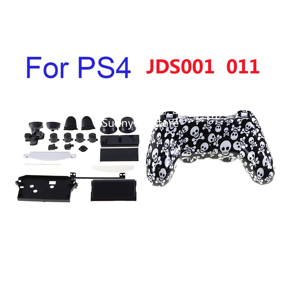 Skull design Snake Skin Style Custom Housing Shell Case Cover  Repair For Playstation 4 PS4 JDS001 jds011 Controller Gamepad