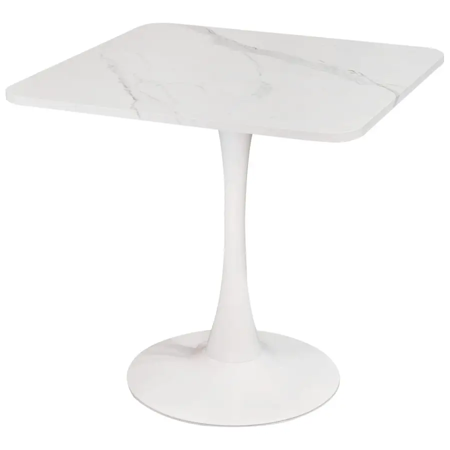 

Modern Dinning Table 30 inches for 24 Bistro Tulip Table with Faux Marble top,Easy Install Construct,no Wobble,Stable Sturdy Me