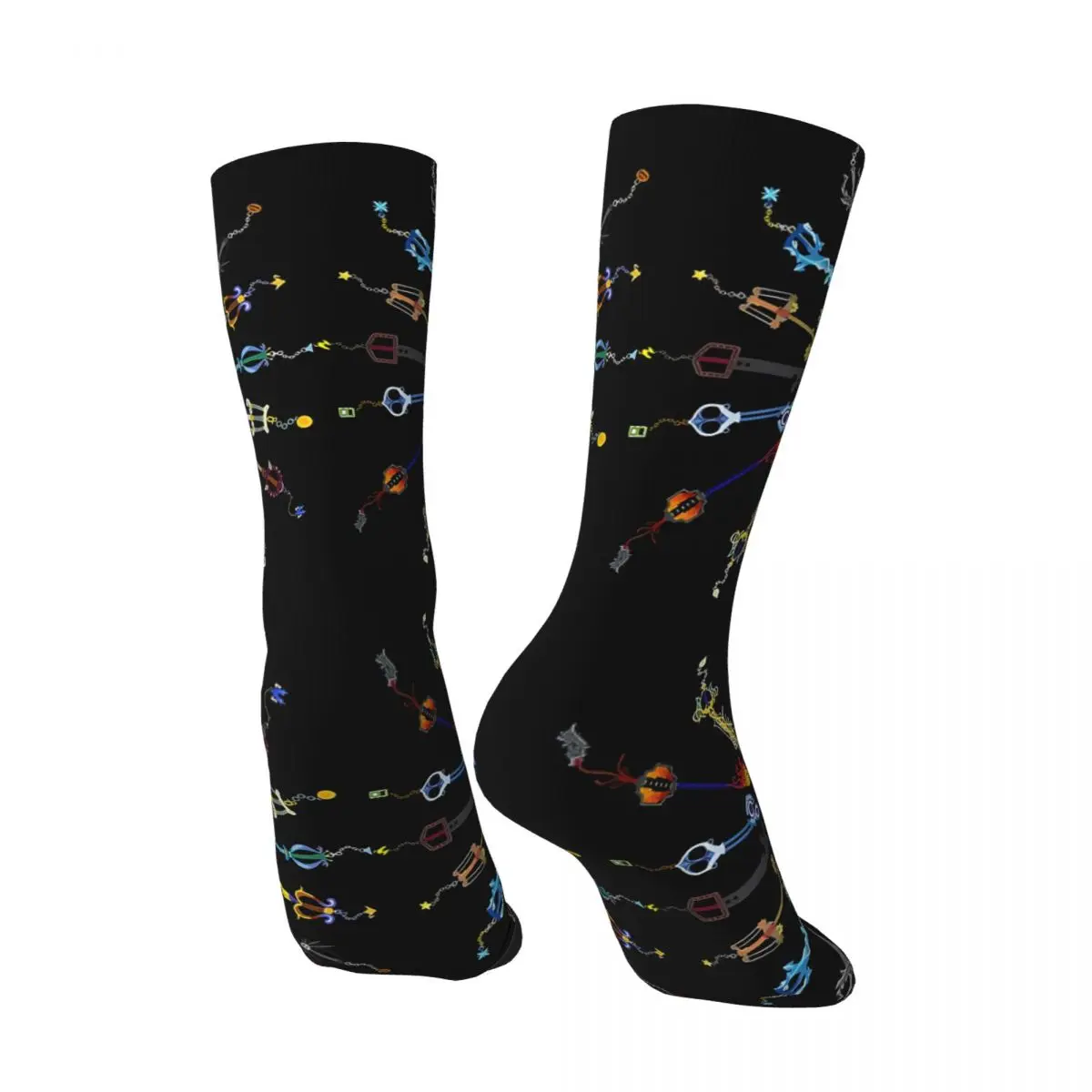 Vintage Kingdom Hearts Keyblades Men's compression Socks Unisex Harajuku Seamless Printed Novelty Crew Sock