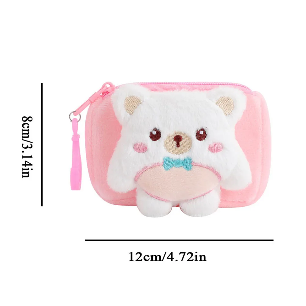لطيف الدب الكرتون أفخم عملة المحفظة ، محفظة صغيرة ، سستة أحمر الشفاه حقيبة التخزين ، خط البيانات الحقيبة ، قلادة المفاتيح ، جميل سماعة حقيبة
