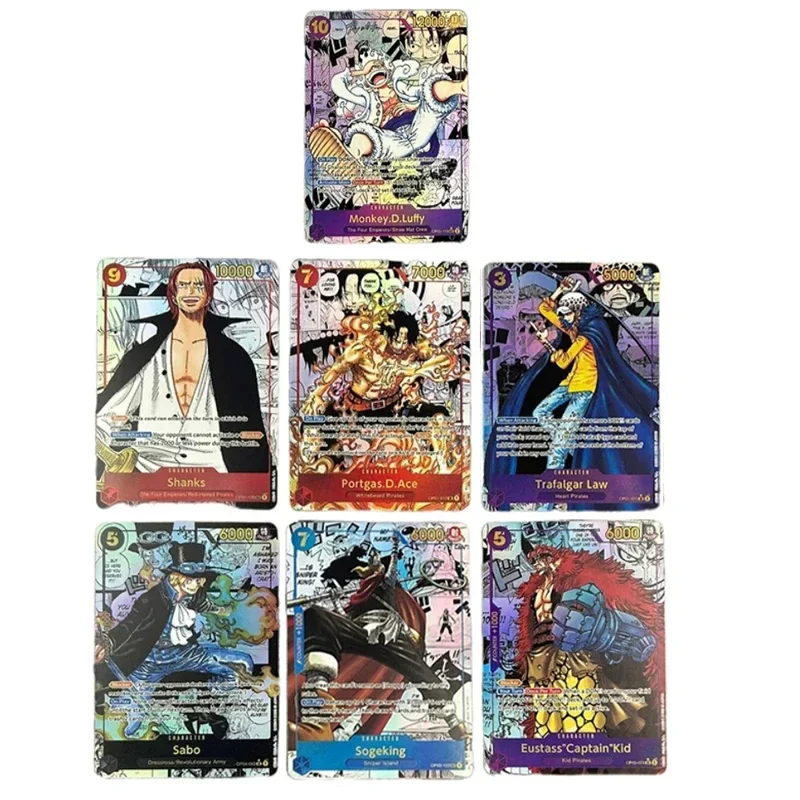 Fai da te fatto in casa versione inglese One Piece Opcg Rufy Zoro Hancock personaggi anime abbronzante gioco collezione Flash Card giocattolo regalo