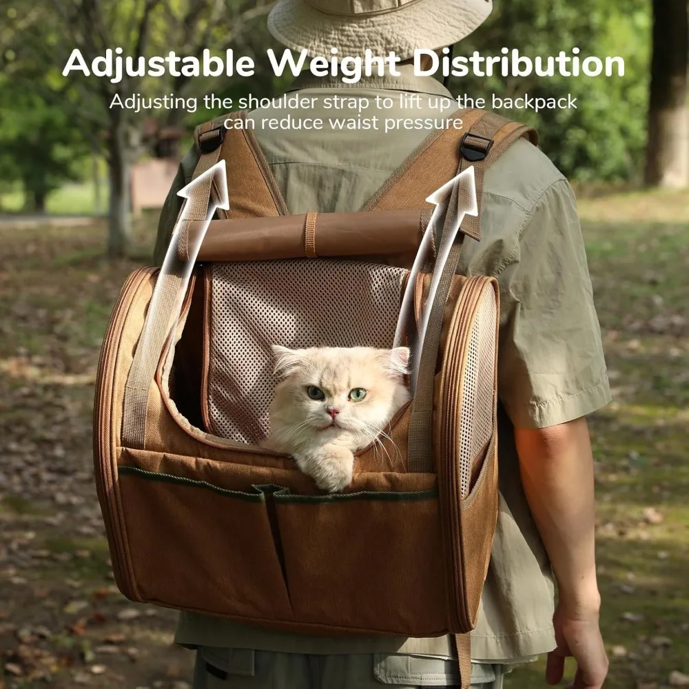 

Stylish Expandable Cat Bag Breathable Convenient Pet Carrier Backpack Large Space Pet Travel Carrier for Cats Dogs Small Animals