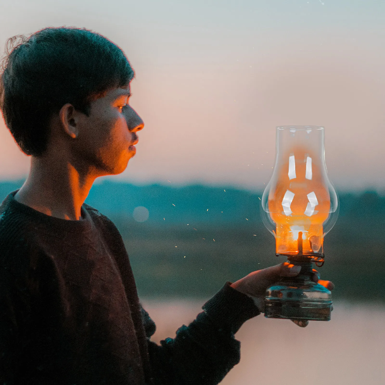 Outdoor Lighting Glass Replacement - غطاء زجاجي شفاف لمصباح الزيت، غطاء