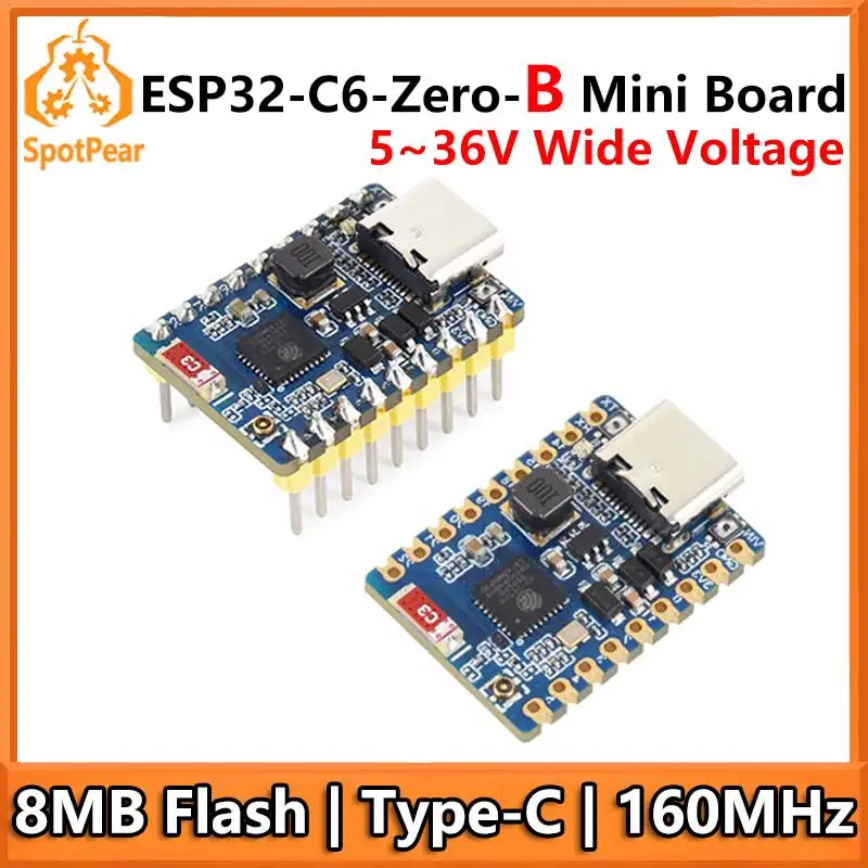 ESP32-C6 Zero B Mini Wide Voltage Board Supports WiFi 6 and Bluetooth 5