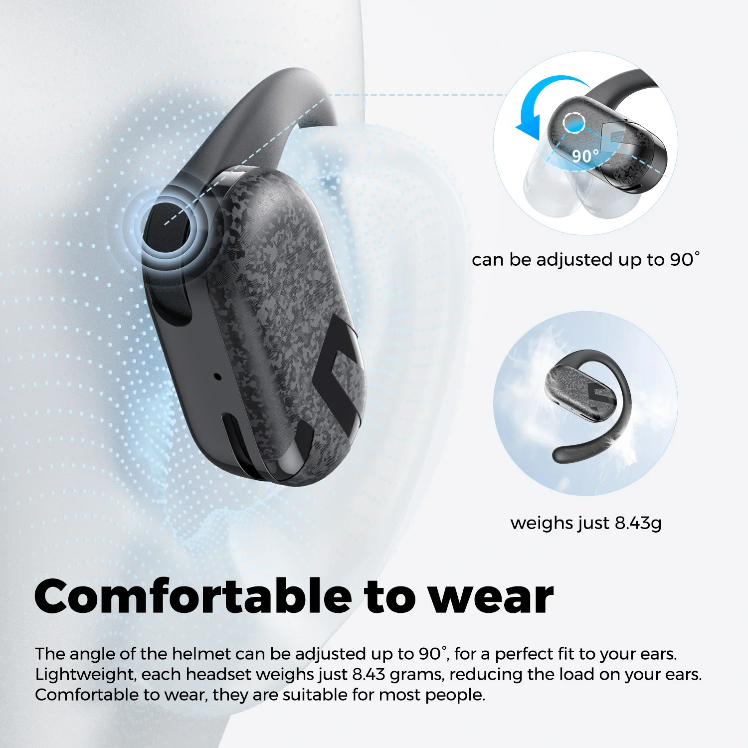 SoundPEATS Breezy Open-Ear Wireless Earphone Bluetooth 5.4 Eearbuds With 4 Mic,AI call Noise Reduction, Multipoint Connection