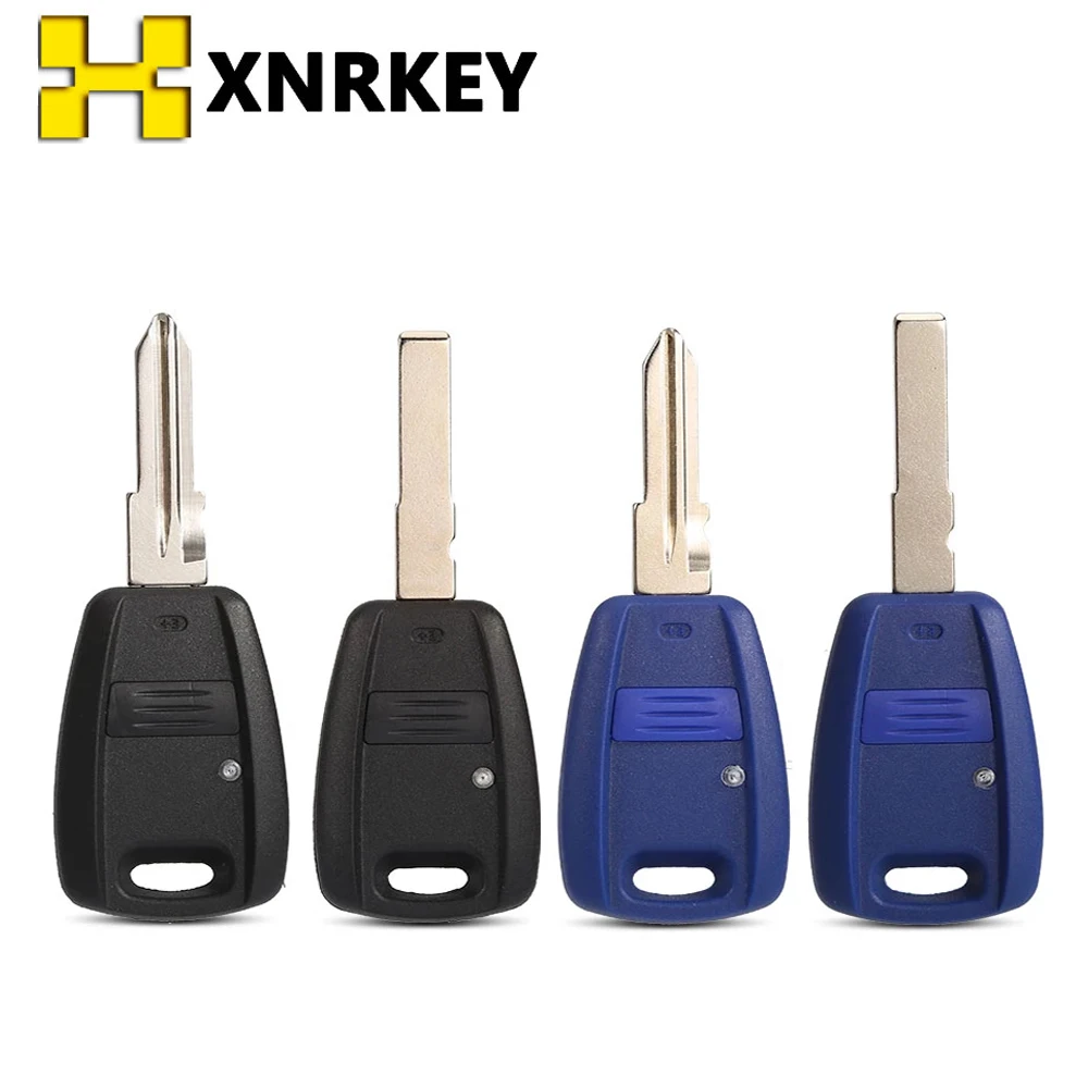 

XNRKEY for Fiat Punto Doblo Bravo Blue/Black Remote Key Case Fob Shell 1 Button Replacement Housing Case SIP22/GT15R Blade