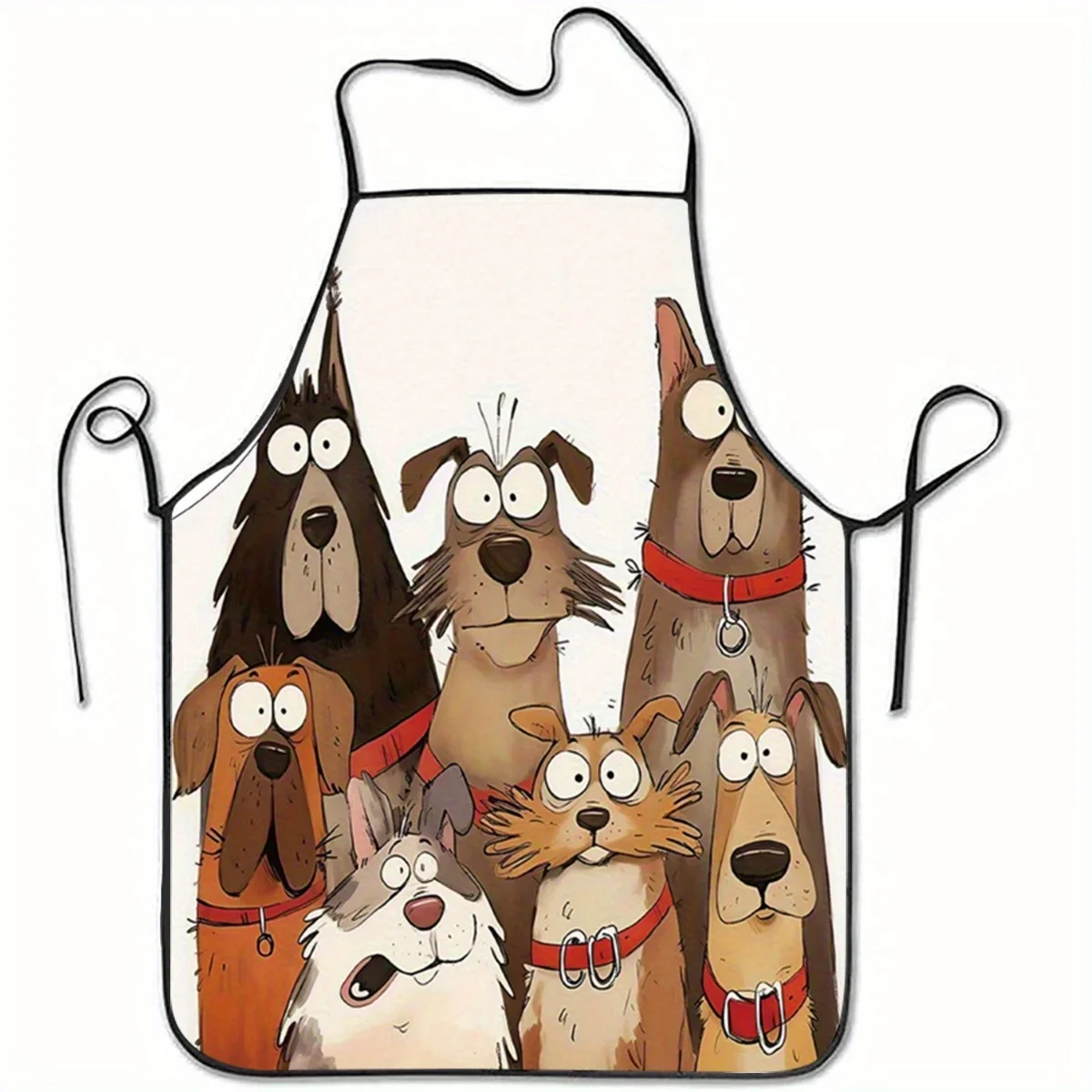 Apron Kitchen Chef Bib Apron Dog Pattern Durable Polyester Men Women Colorful Baking Cooking Housewares Pet Lovers
