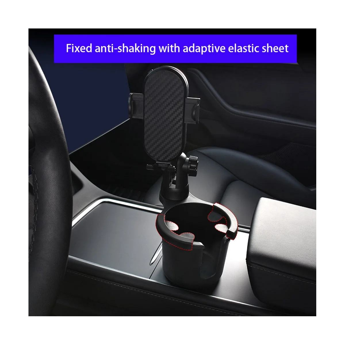 Multifunctional Cup Holder Phone Mount Stand Universal Adjustable Base for Tesla Model 3 Model Y 2017-2023 Accessories