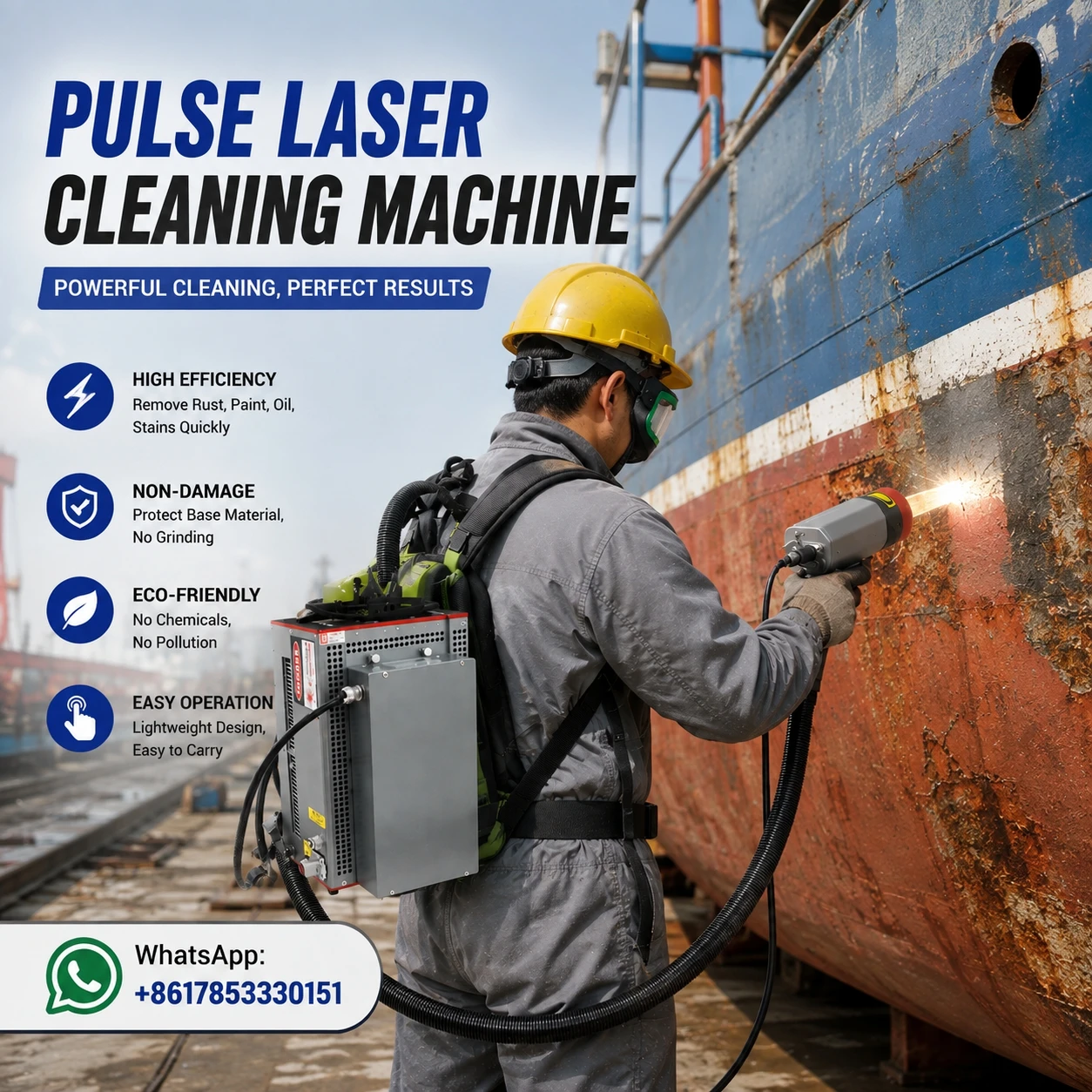 Laser Rust Remover Machine 200W 300W Pulse Laser Cleaning Machine Oil Paint Laser Stripper