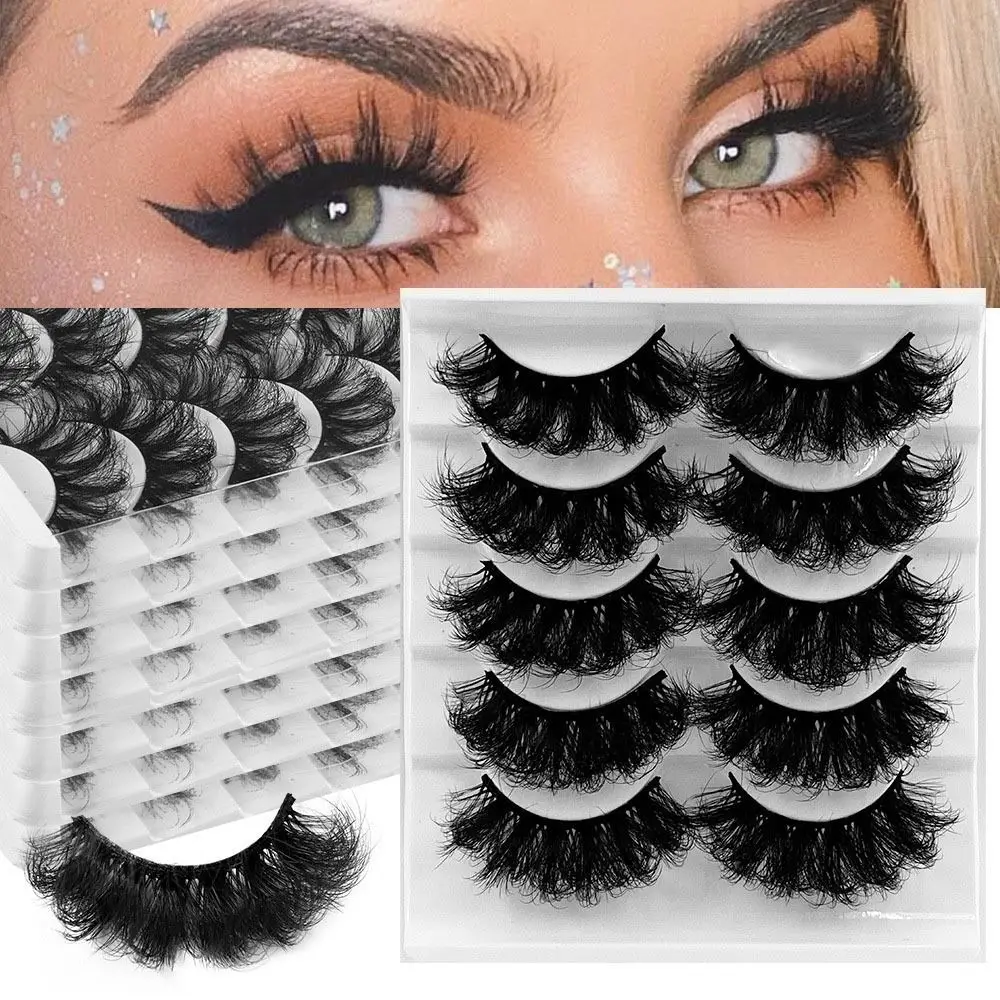 Ensemble d'extensions de cils en laine instantanée, cils bouclés 8D, look dramatique, styles mixtes, ensemble de faux cils optiques, vison 216.239., 5 paires par ensemble