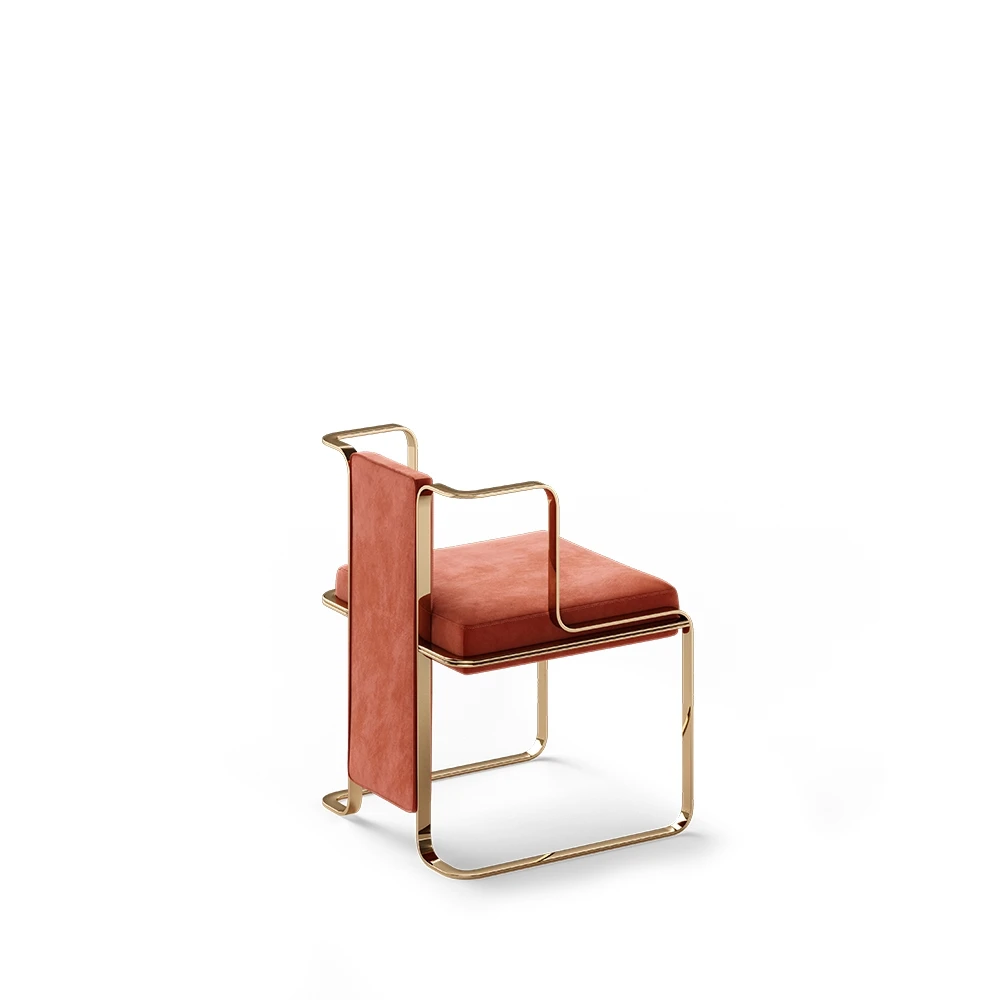 

※q luxury stainless steel dining chair, light luxury and simple fabric leather armchair modern villa design, backrest chair