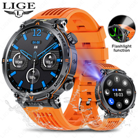 LIGE New Compass Smart Watch For Men Flashlight Sport Fitness Watches 600mAh Battery Bluetooth Call Waterproof Smartwatch Women