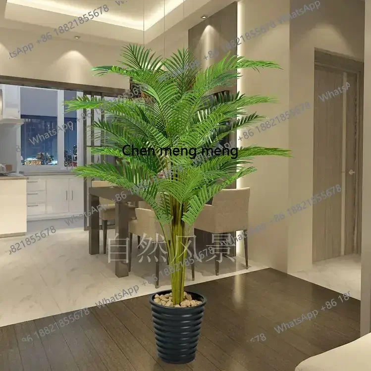 

S7486 ss Artificial sunflower tree areca palm wood floor bonsai tree outdoor fake coconut tree living room and hotel decorative