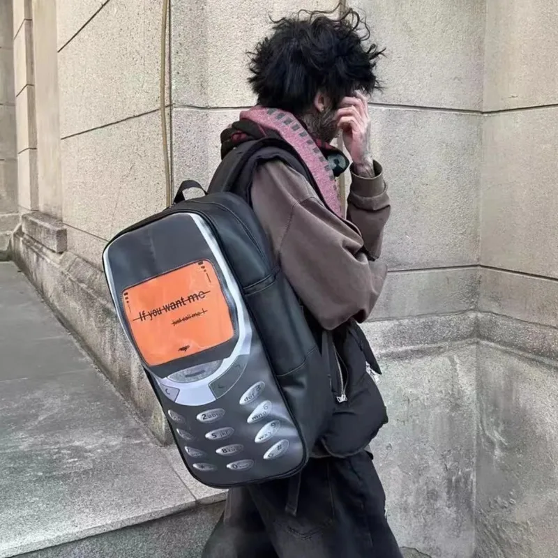 Mochila para móvil de cuero sintético, bolsa de almacenamiento de gran capacidad, ideal para estudiantes, parodia, libro divertido, novedad de 2024