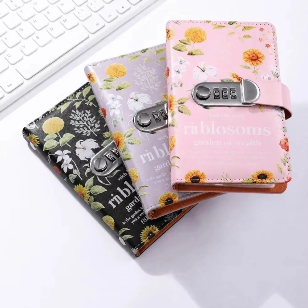 Large Capacity Sunflower Print Budget Binder Double-sided Vintage Floral Money Organizer 3 Digit Password Lockable Cash Envelope - view 4