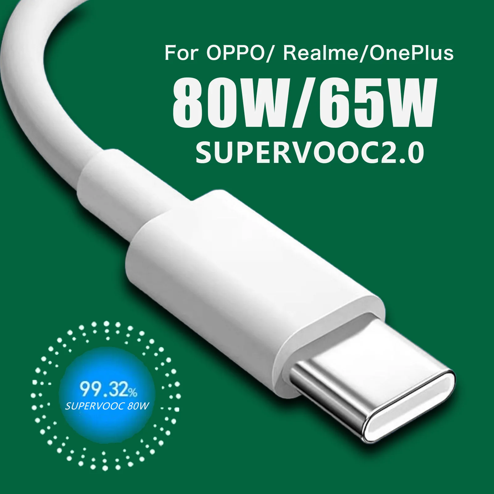 For OPPO 80W SUPERVOOC Fast Charger Cable USB Type C 8A For Reno 14 Find X9 OnePlus 15 12R Realme 14 GT7 Warp phone cable 100W