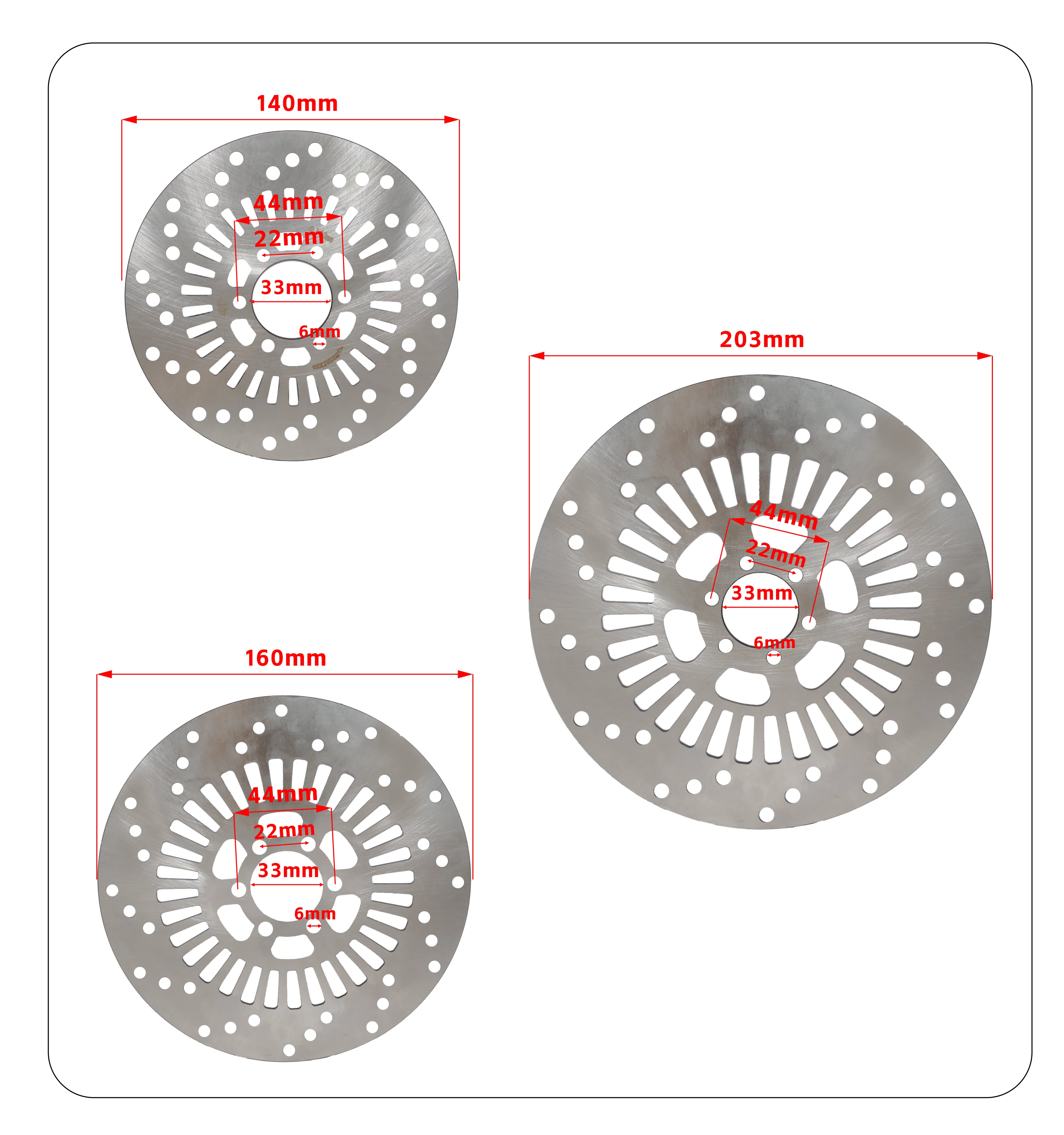 Bicycle Brake Disc Plate Rotor E-BIKE 140MM 160MM 170MM 180MM 185MM 203MM 220MM