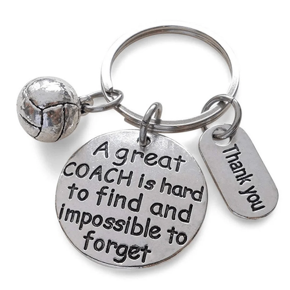 1Pc Creative Thanksgiving Keyring Jewelry Thank You Teacher Coach Basketball Football Volleyball Baseball Glove Charm Keychain