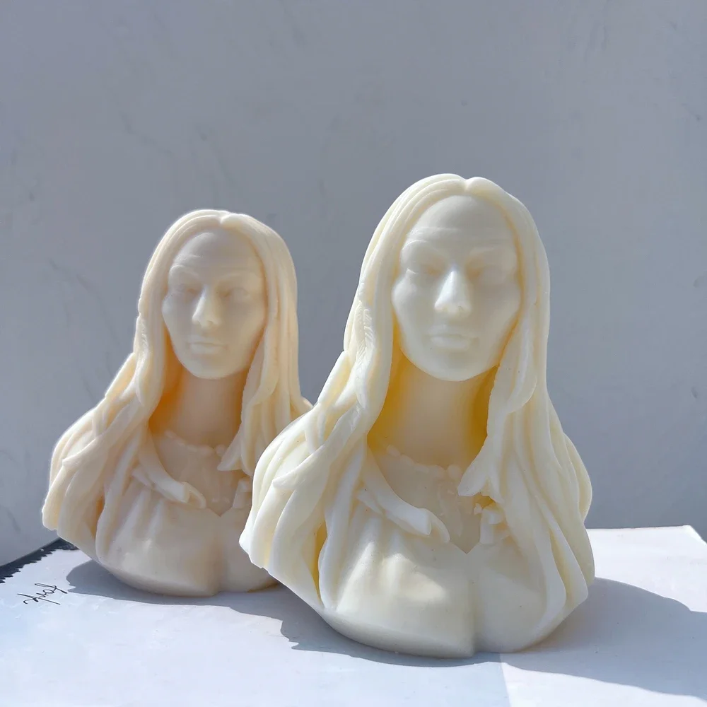 Goddess Bust Silicone Molds Greek Art Woman Sculpture Wax Tool Female Statue Candle Mold