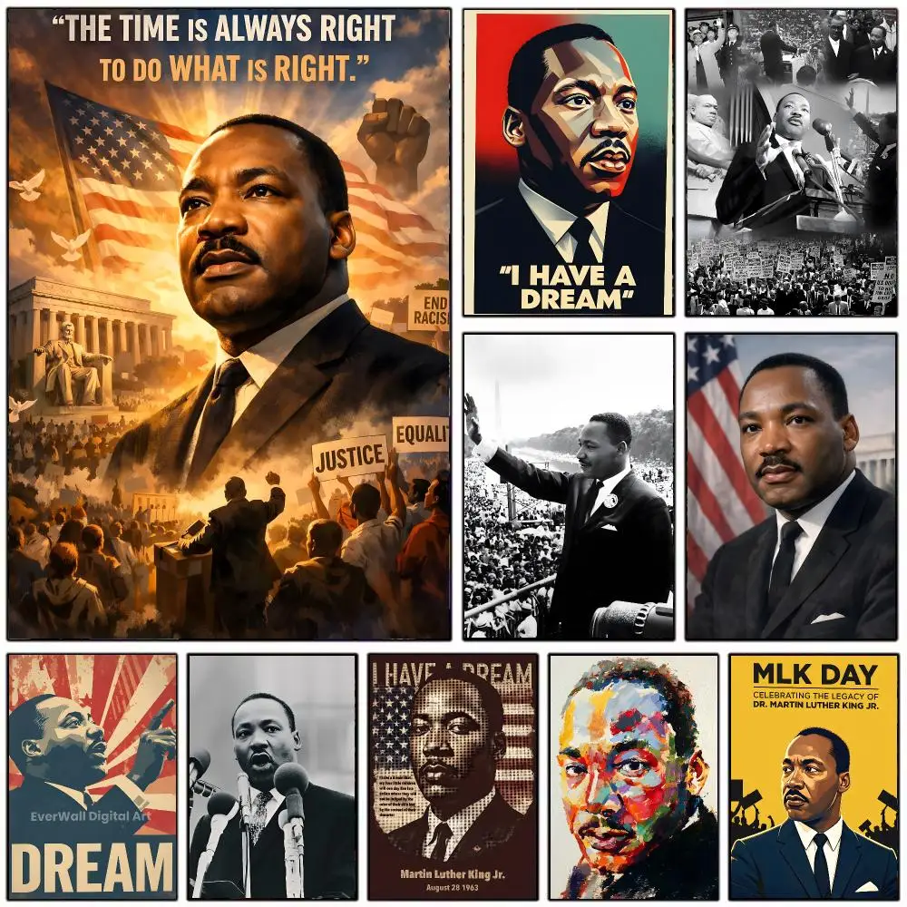 Historical Figure M-Martin Luther King Poster Wall Art Print Decorative Mural Home Decor Gift Unframed