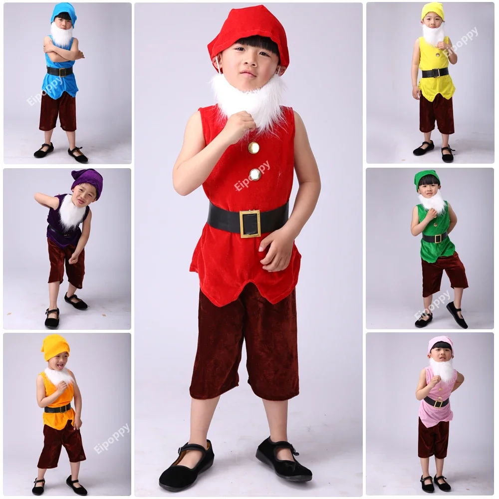 

Костюм семь гномов для детей, рождественские костюмы для детей, Хэллоуин, карнавал, косплей, одежда, рождественское представление