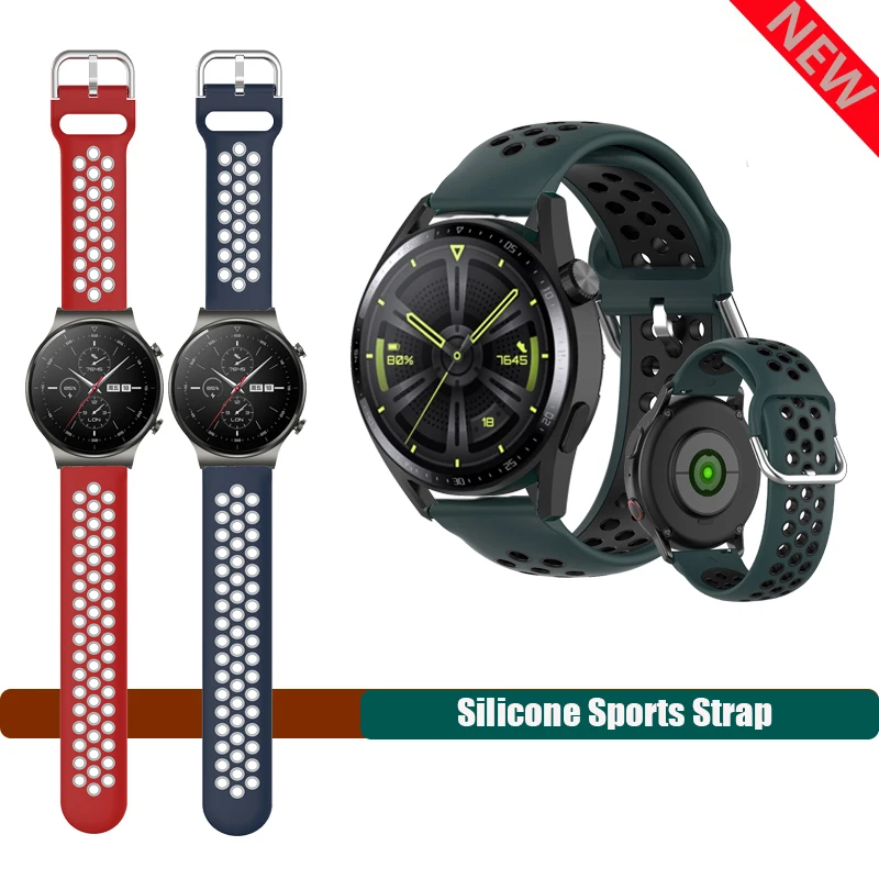 20mm 22mm Silicone Strap Soft Band for Huawei Watch GT4 46mm GT3 SE Pro GT2 42mm 46mm GT 2 2e 3 4