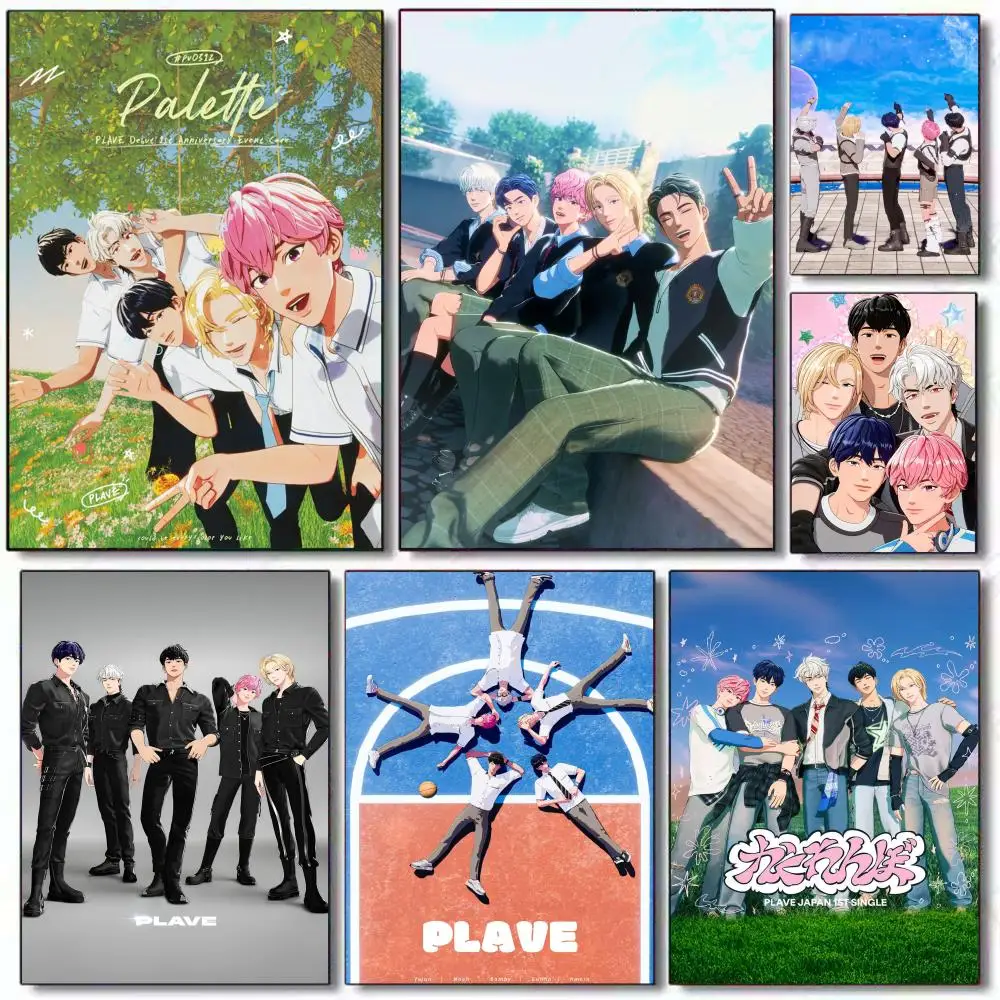 South Korean Virtual Group PLAVE Poster HD PVC Self Adhesive Wall Art - Waterproof Reusable For Home Office Cafe
