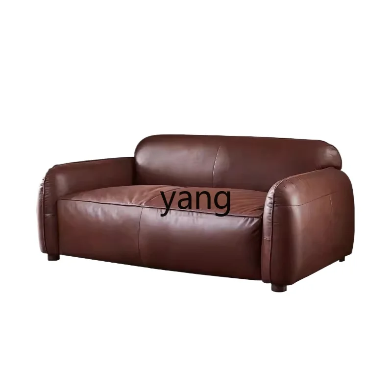 

L'm'm Vintage Leather Sofa First Layer Cowhide Living Room Modern Light Luxury Sofa