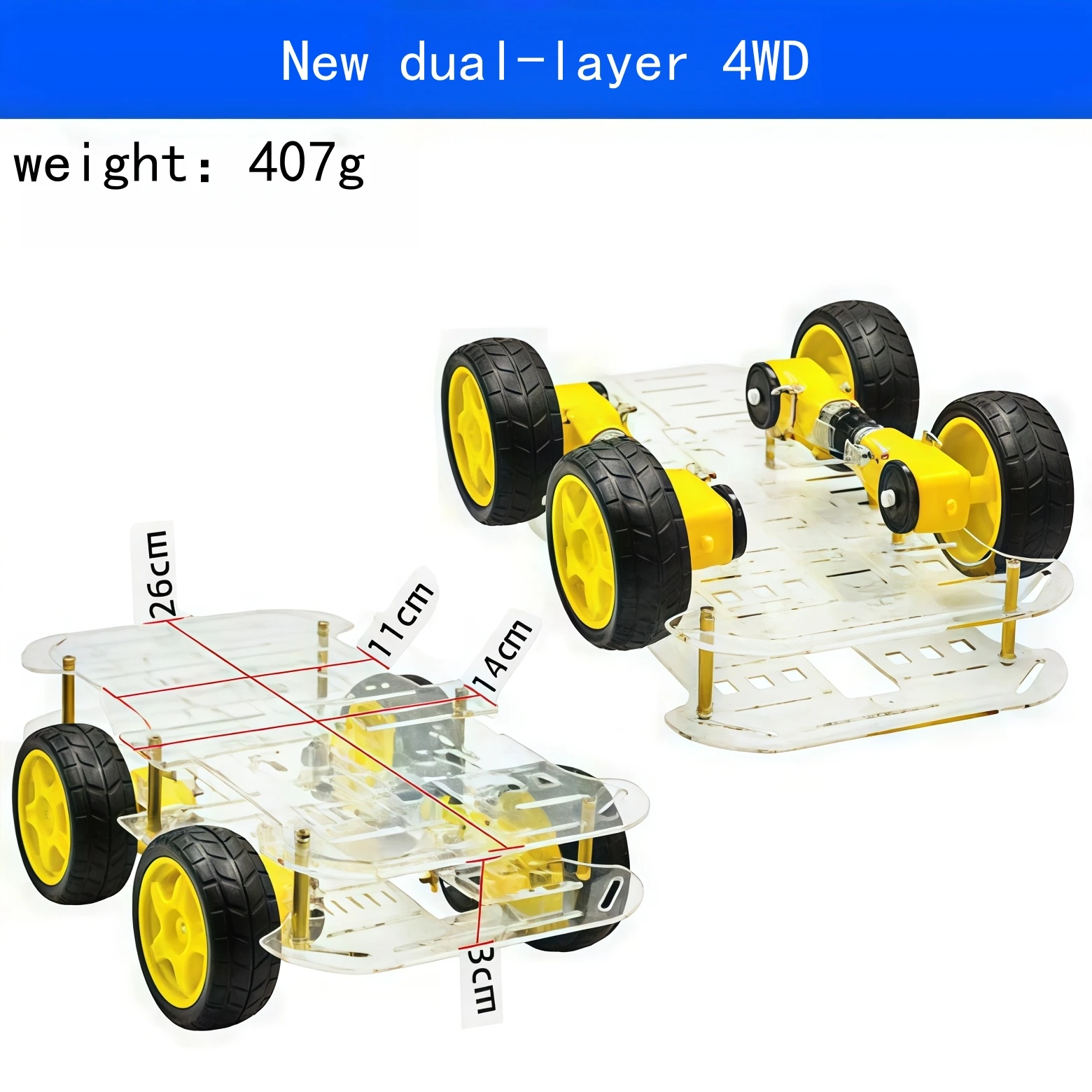 Intelligentes Auto-Chassis / Linienfinder-Auto / Roboter-Auto-Chassis / Geschwindigkeitsmessung / Batteriekasten-Lieferung 2 4WD-Auto – Detail 6