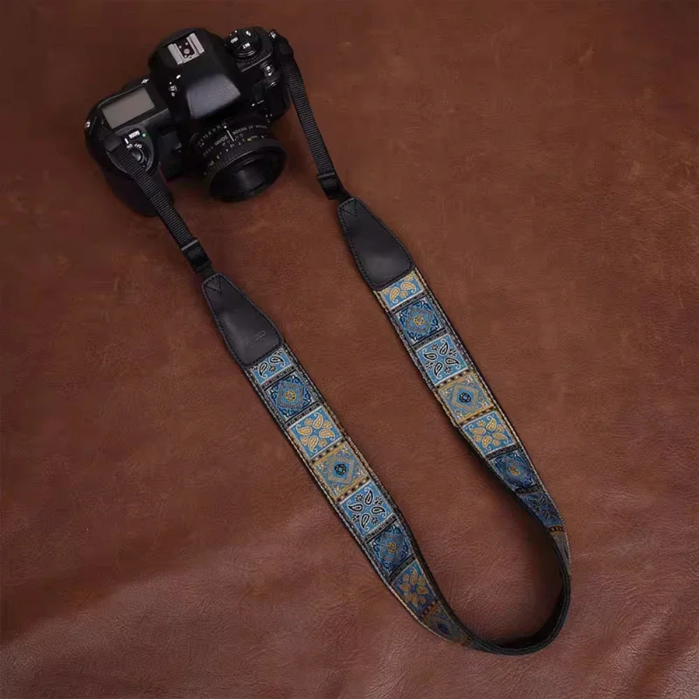 Retro Ethnic Style Camera Shoulder Neck Strap Multi-color Series PU Leather Vintage Adjustable Belt For Nikon Sony DSL/DSLR