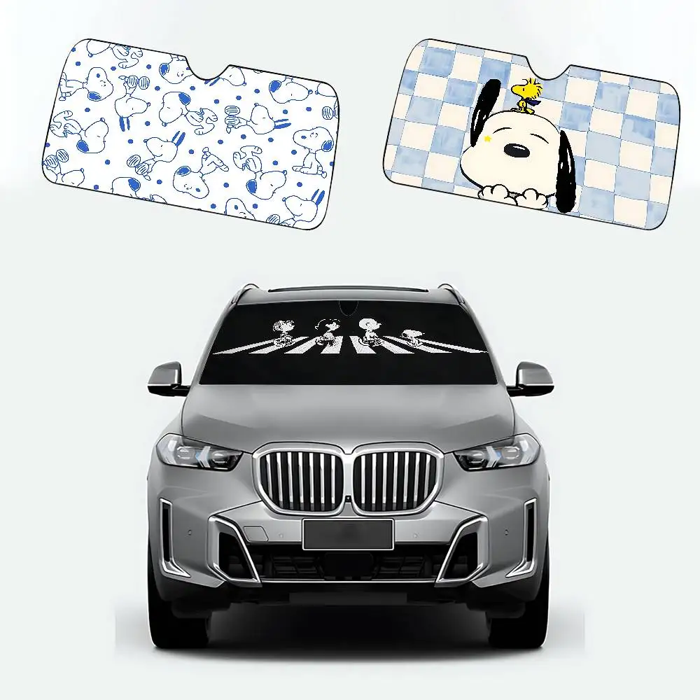 Cute S-Snoopys Car SunShade Car Sunshade Covers Cover Universal Windscreen Folding Visor