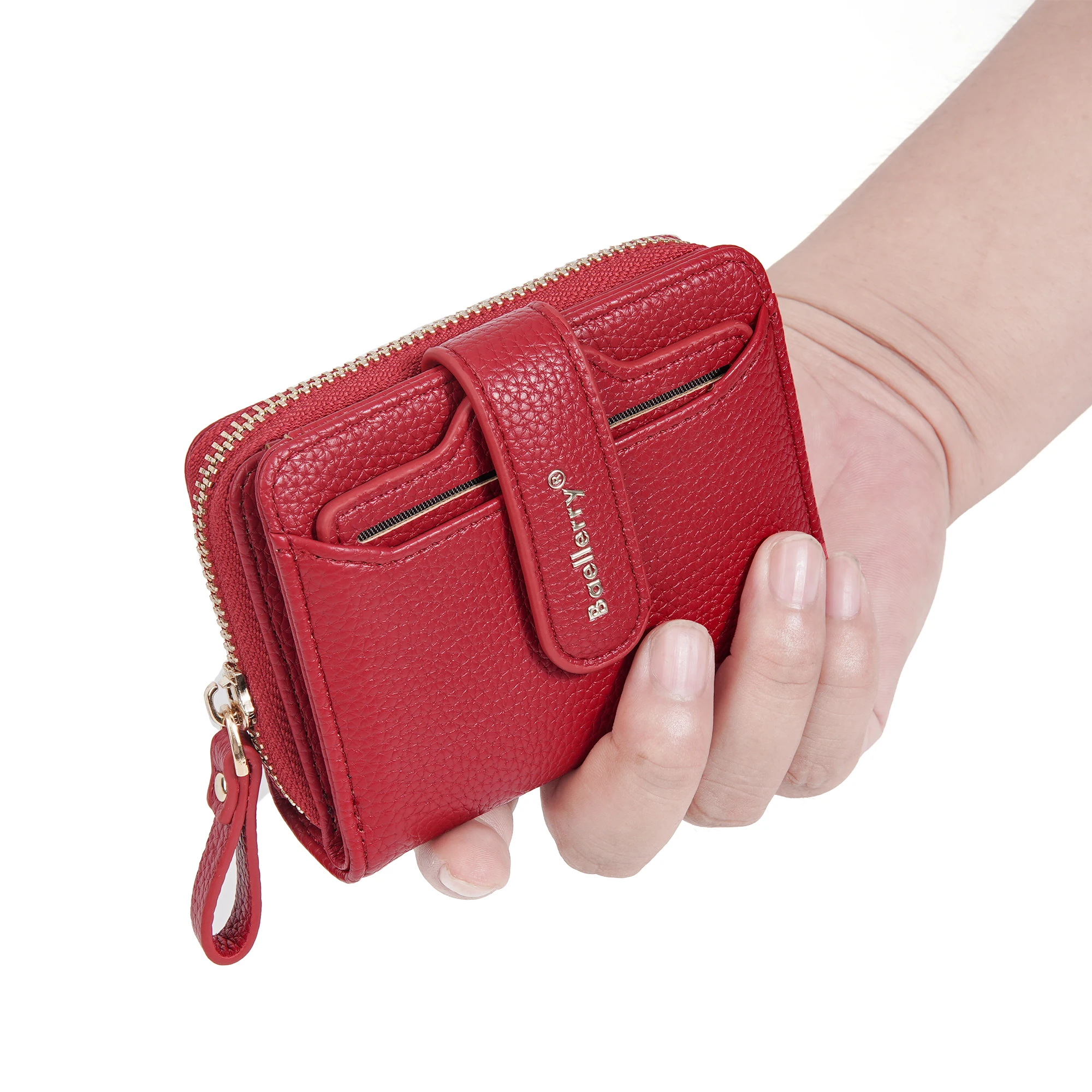 Women Stylish Zip Around Card Wallet, Multi-Functional RFID Blocking Purse with 6 Card Slots and Coin Pocket, Minimalist Gift