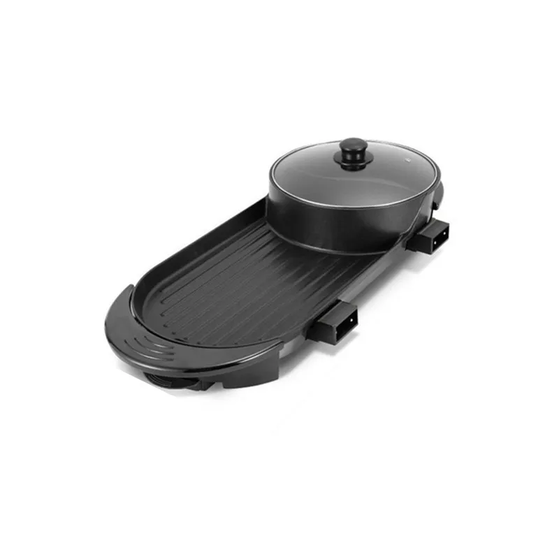 110V small household electric barbecue pot, mandarin duck barbecue integrated hot multi-functional smokeless 220V