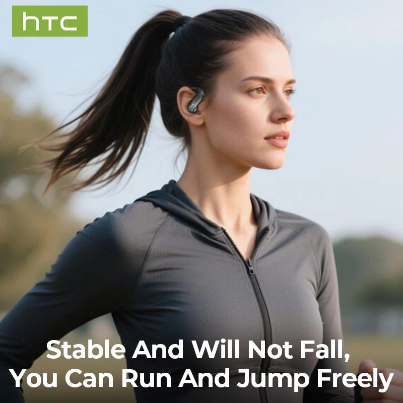 سماعات بلوتوث للألعاب HTC، سماعات أذن لاسلكية منخفضة الكمون، سماعات أذن ستيريو فوق الرأس، سماعات أذن شفافة مريحة للتشغيل لمدة 30 ساعة #3