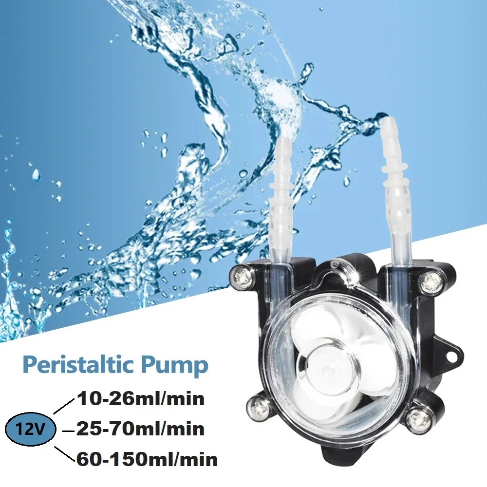 High-Flow Peristaltic Pump 12V Miniature Dosing Pump Peristaltic Hose Pump for Lab Aquarium Chemical Analysis