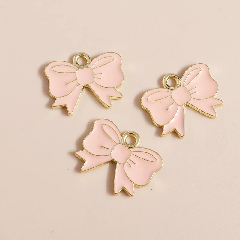 20 Stück 18 x 12 mm niedliche bunte Emaille-Bowknot-Charms-Anhänger für Schmuckherstellung, Ohrringe, Halsketten, Armbänder, DIY-Bastelbedarf – Detail 8