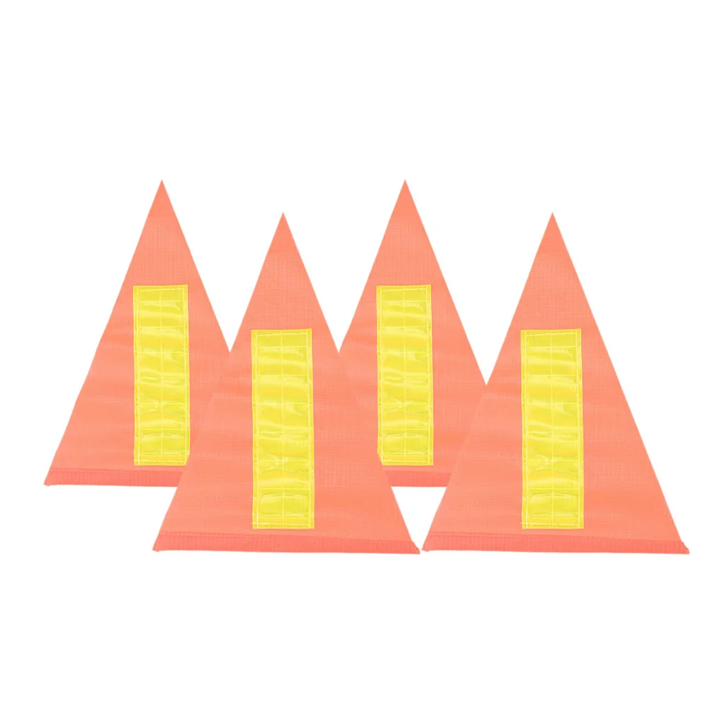 

4 Pcs Reflective Warning Flag Bicycle Mounting Flags Bikes Advertising Car Pole Mini