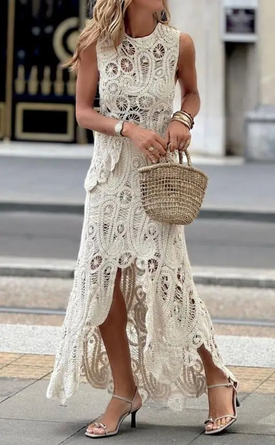 

Новый женский ажурный кружевной жилет и асимметричная юбка, комплект женской повседневной одежды, модные женские сексуальные юбки, комплекты из двух предметов