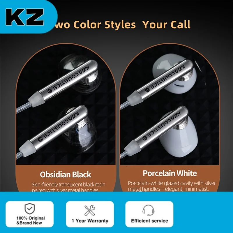KZ Duet Wired Earphones 3.5mm Black with Mic