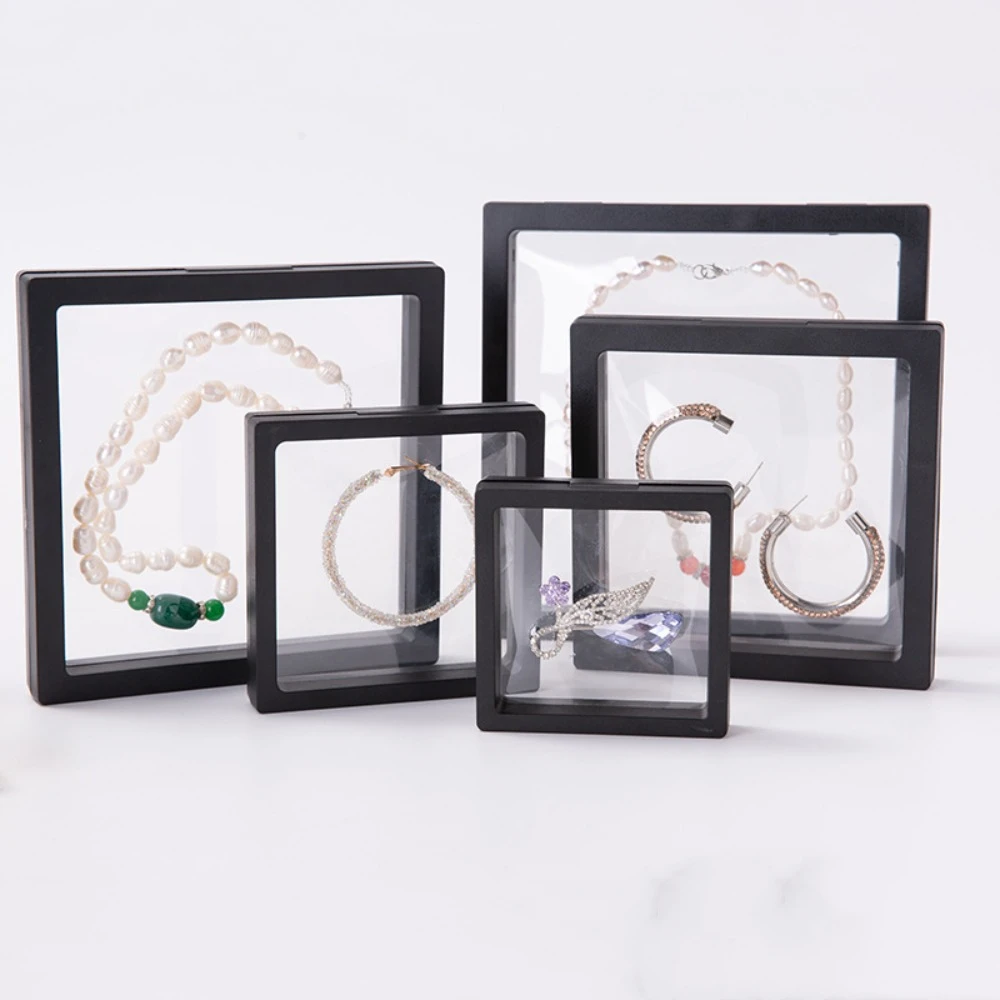 Elastic PE Film Jewelry Storage Box Ring Necklace Jewelry Display Box Earrings 3D 3D Packaging Case Jewelry