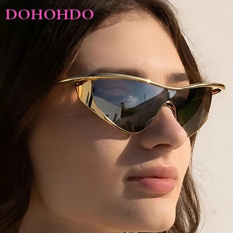 

2025 Fashion Y2K Metal Cat Eye Women Sunglasses New Brand Designer Punk Men Sunglass Outdoor Travel Driving Female Eyewear UV400