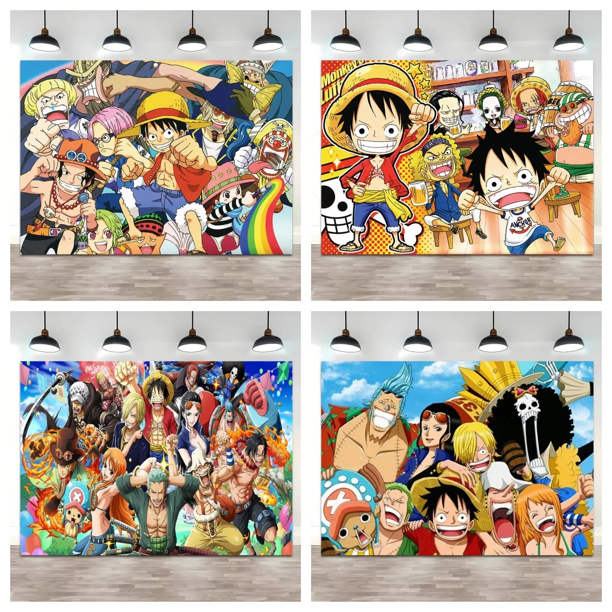 One Piece Backdrop Children Boys Birthday Party Luffy Ship Theme Decor Baby Shower Custom Name Banner Photo Background Props