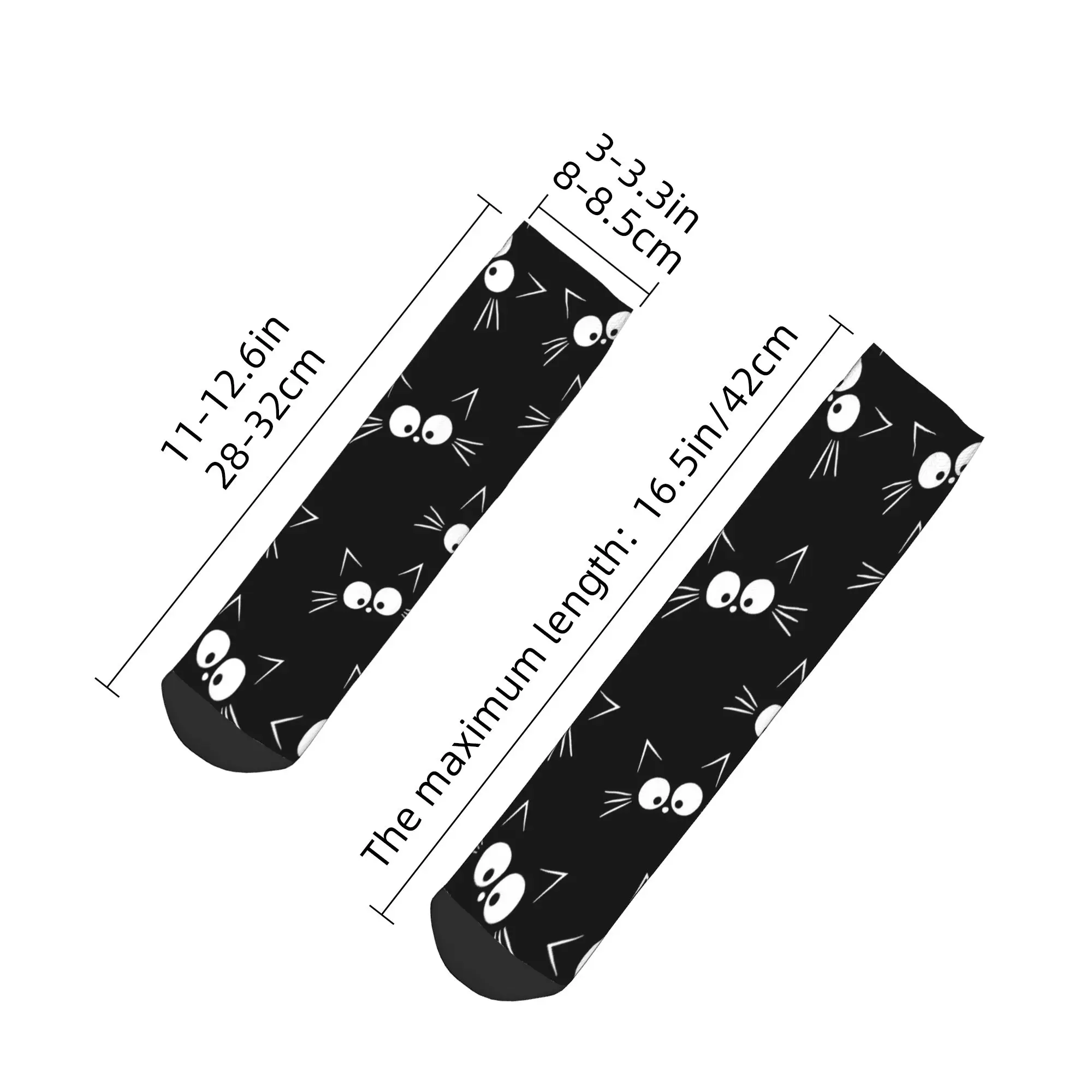 Bonito gato preto padrão tornozelo meias masculinas qualidade na moda meia primavera esportes ao ar livre antiderrapante meias gráficas presente