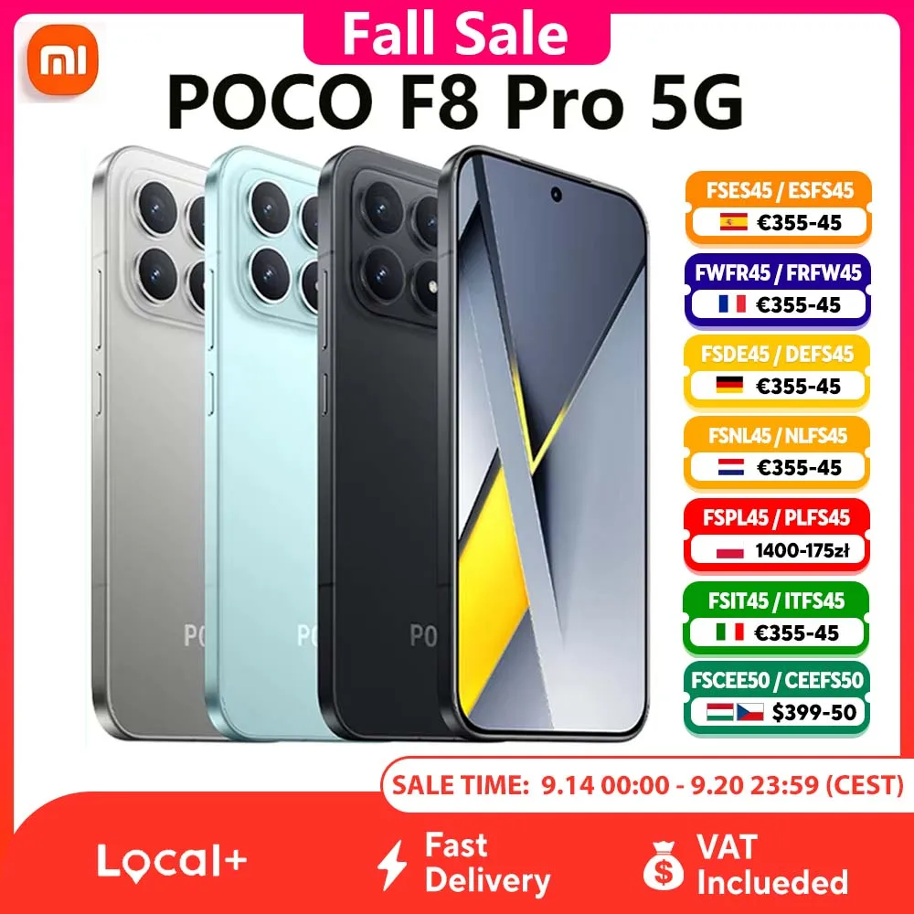 Smartphone Poco F8 Pro 5G Snapdragon ®     8 Elite 6,59 pouces 120Hz Écran AMOLED Hyperrgb 6210mAh Charge 100W 50Mp NFC