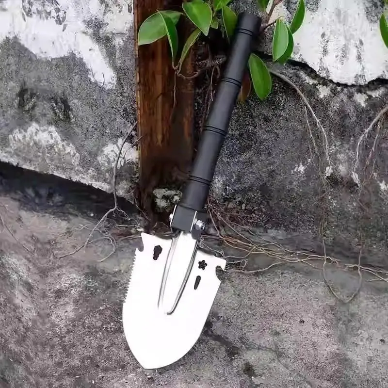 Outdoor Multi-functional Military Shovel - Portable Stainless Steel Camping & Garden Digging Spade, Ideal For Outdoor Adventures