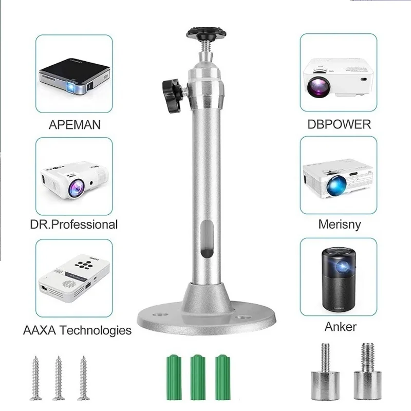 mini projetor wall mount liga de aluminio dobravel adequado para polegada polegada unico furo mm mm unico furo facil instalar 01