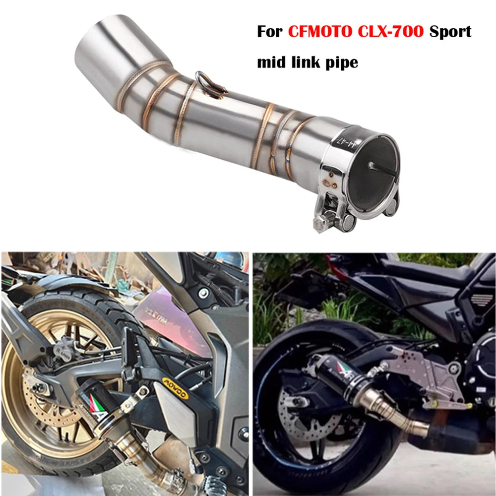 

51 мм надеваемая спортивная выхлопная система мотоцикла, глушитель, среднее звено, труба с пряжкой для карт для CFMOTO CLX-700 CLX700